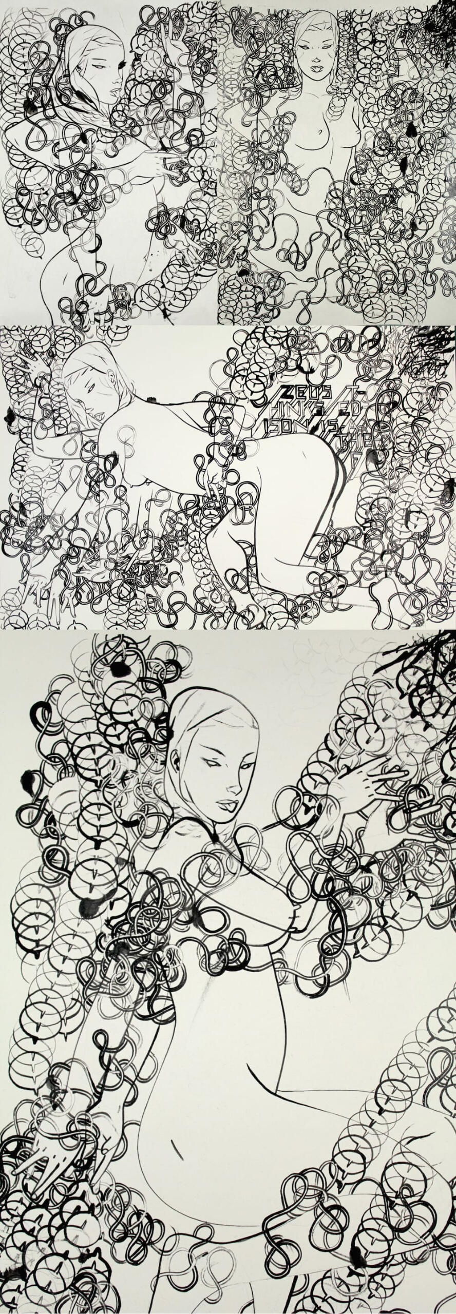 Chaos Nudes - Ink on Paper (Selected Drawings)